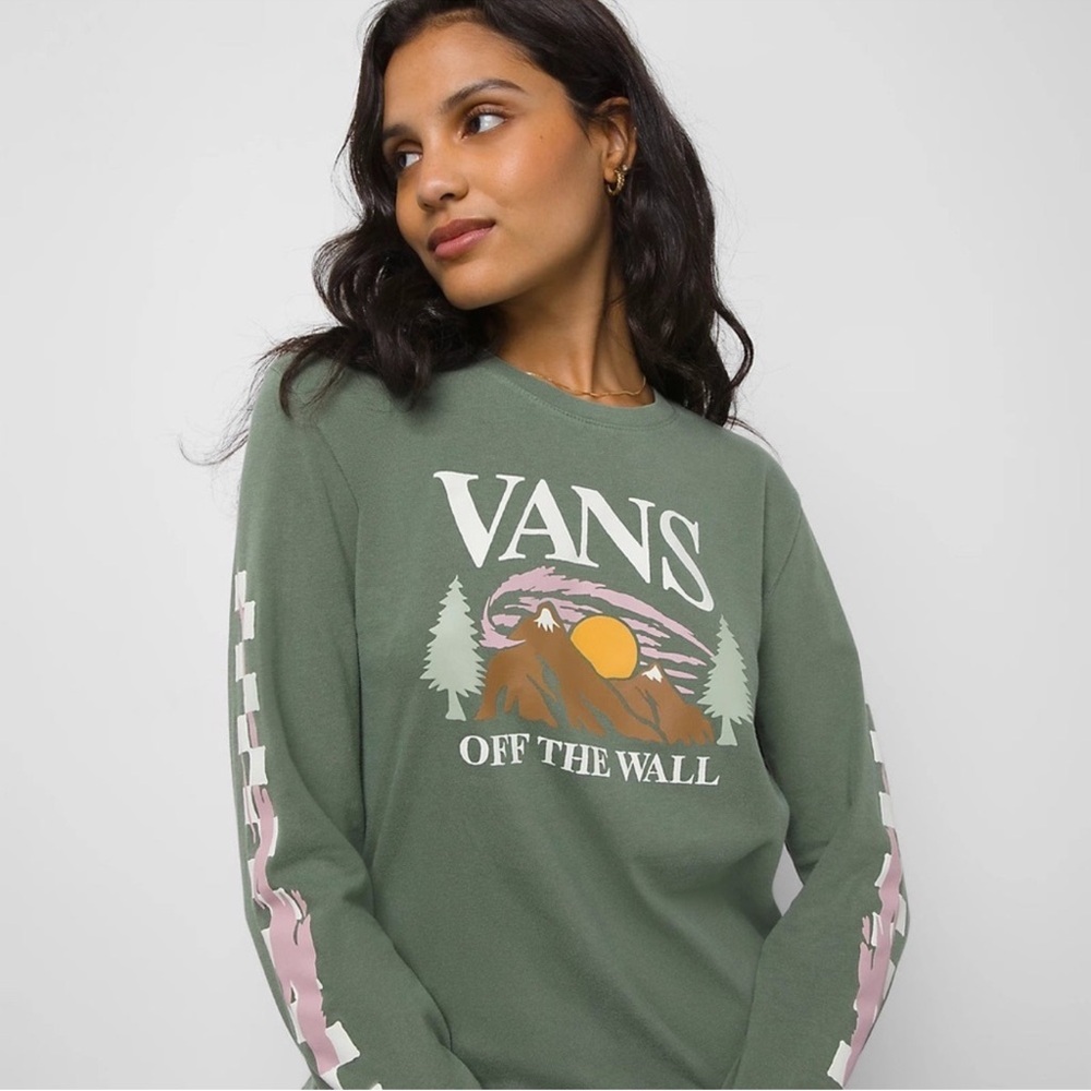 Vans Green Graphic Long Sleeve Sweatshirt